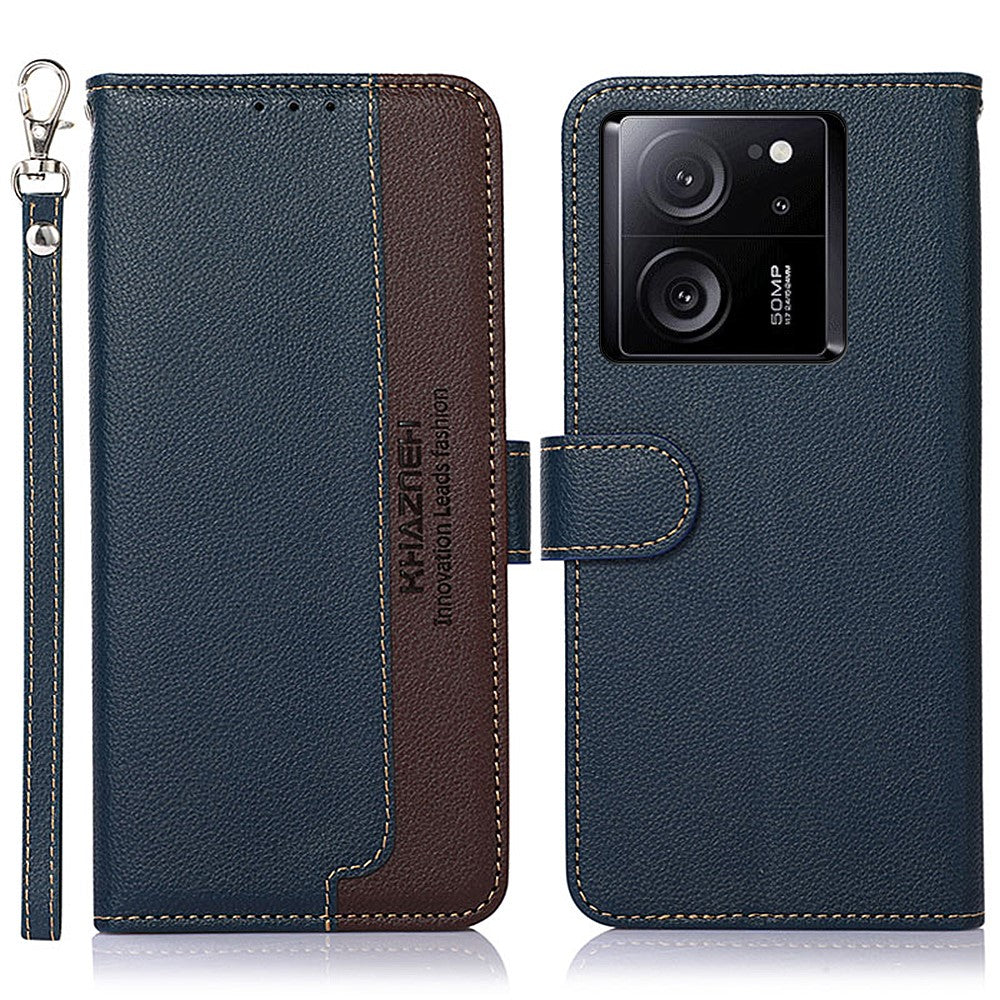 KHAZNEH Skal För Xiaomi 13T / 13T Pro / Redmi K60 Ultra RFID-blockerande läderfodral med stativ, plånbok