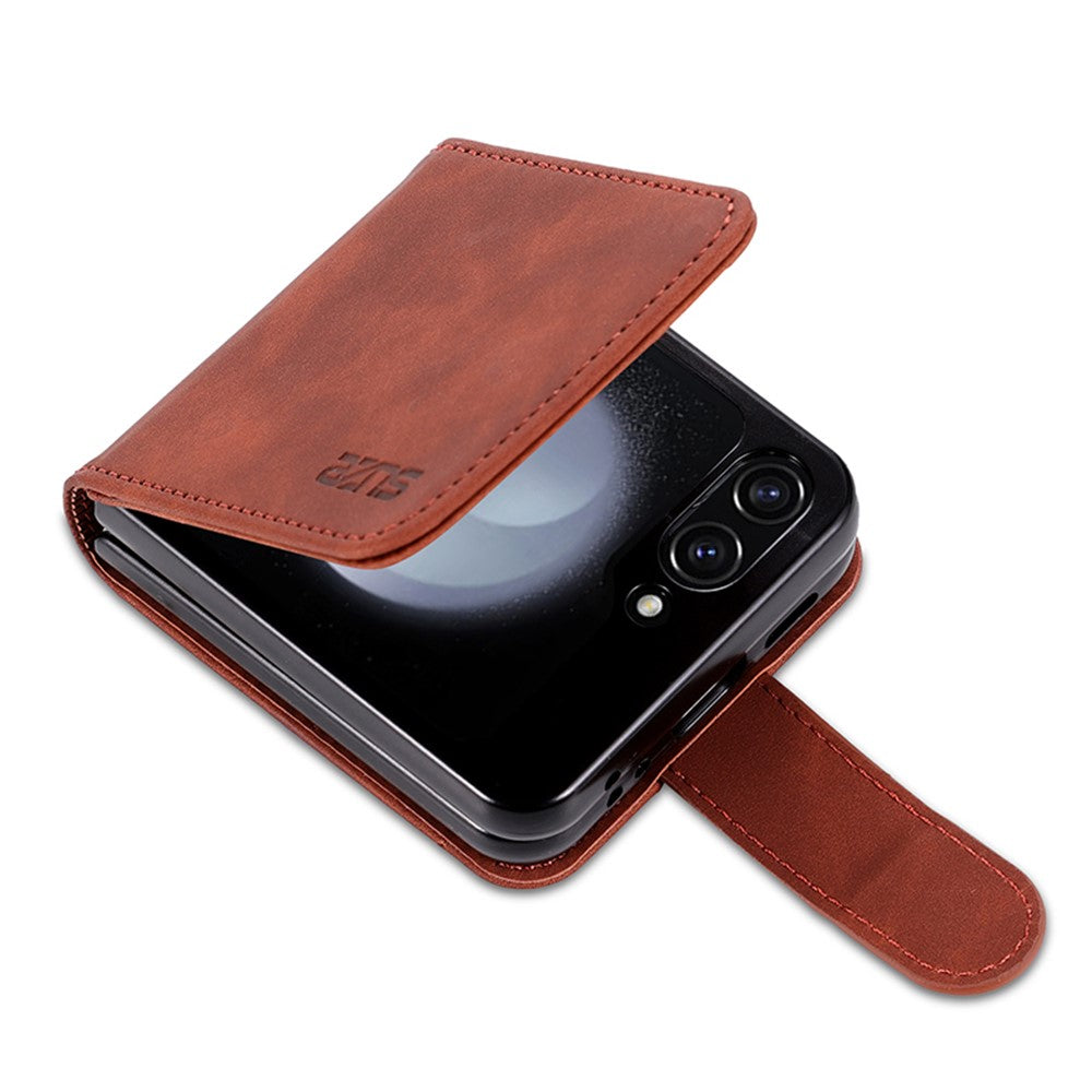 AZNS til Samsung Galaxy Z Flip5 5G læderetui kortholder beskyttende telefoncover