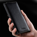 MELKCO til Samsung Galaxy Note20 Ultra / Note20 Ultra 5G Cover Lodret Flip Ægte Koskind+PC Cover