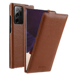 MELKCO til Samsung Galaxy Note20 Ultra / Note20 Ultra 5G Cover Lodret Flip Ægte Koskind+PC Cover