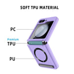 For Samsung Galaxy Z Flip5 5G Kickstand Case Hard PC Phone Cover Magnetic Case