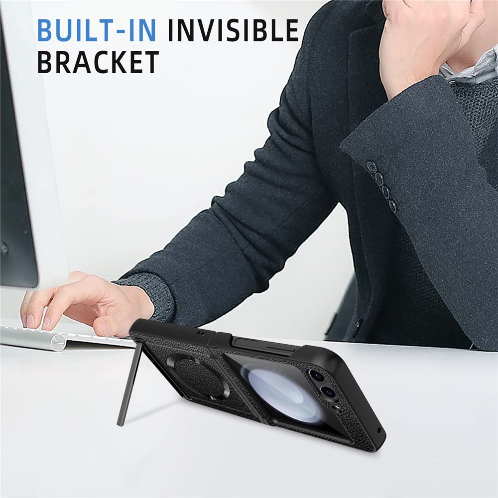 For Samsung Galaxy Z Flip5 5G Kickstand Case Hard PC Phone Cover Magnetic Case