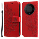 For Huawei Mate 60 Case Floral Pattern PU Leather Wallet Stand Phone Cover