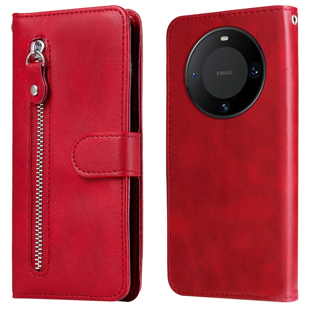 For Huawei Mate 60 Case Anti-Scratch Shell Zipper Pocket Wallet Stand Phone Cover