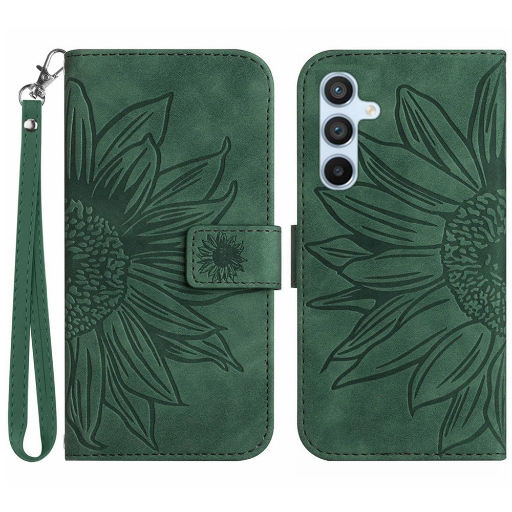 HT04 For Samsung Galaxy A05s 4G Cover Imprinted Wallet Stand Leather Phone Case with Hand Strap