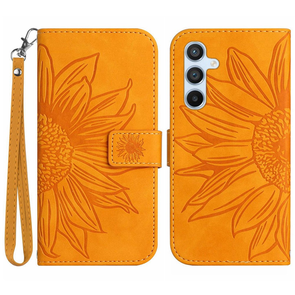 HT04 For Samsung Galaxy A05s 4G Cover Imprinted Wallet Stand Leather Phone Case with Hand Strap