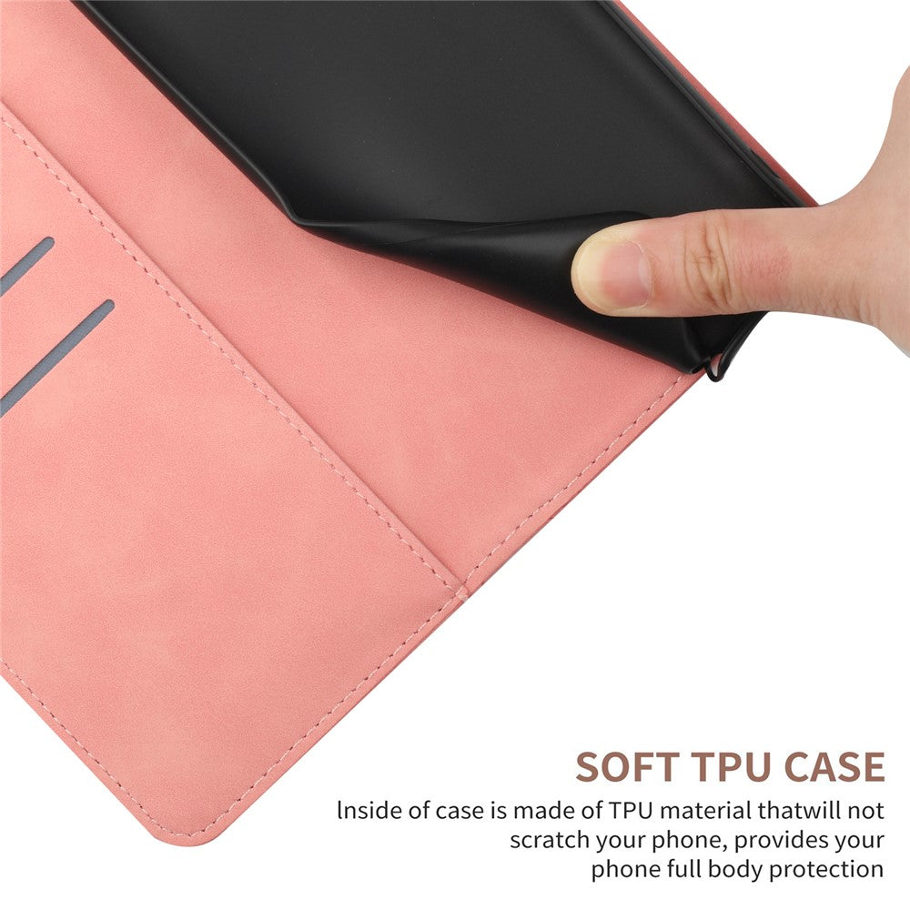 HT05 For Samsung Galaxy A05 4G Case PU Leather Imprinted Line Phone Stand Cover