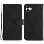 HT05 For Samsung Galaxy A05 4G Case PU Leather Imprinted Line Phone Stand Cover