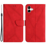 HT05 For Samsung Galaxy A05 4G Case PU Leather Imprinted Line Phone Stand Cover