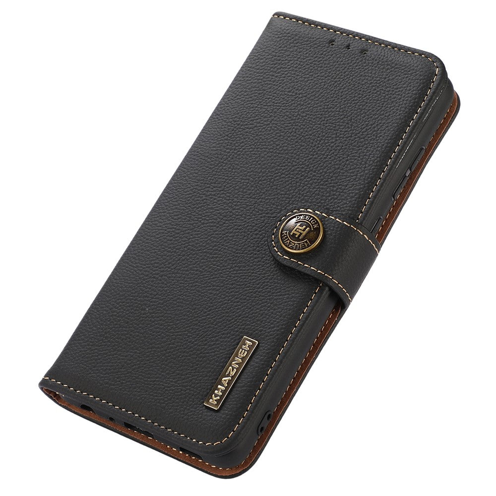 KHAZNEH For Huawei Mate 60 Pro Case Anti-drop Wallet RFID Blocking Genuine Cow Leather Phone Cover