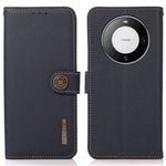 KHAZNEH For Huawei Mate 60 Pro Case Anti-drop Wallet RFID Blocking Genuine Cow Leather Phone Cover