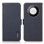 KHAZNEH For Huawei Mate 60 Case Wallet Stand RFID Blocking Genuine Cow Leather Phone Shell