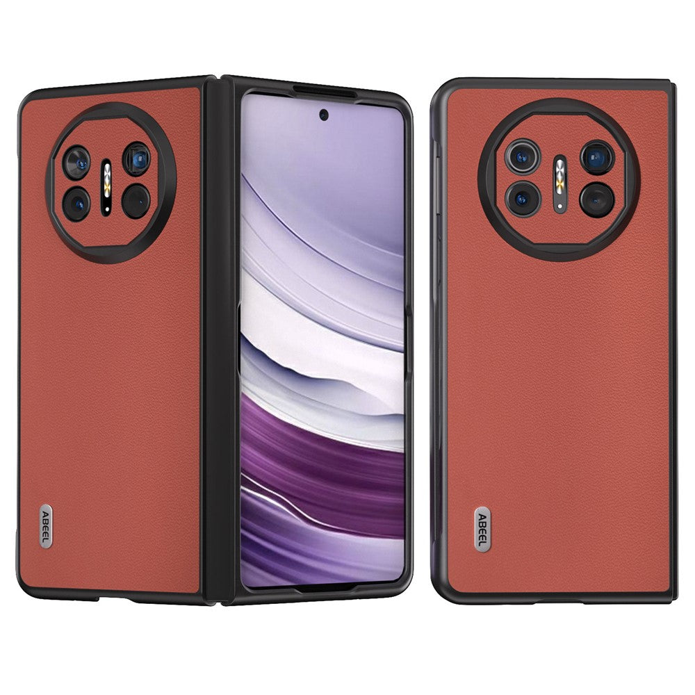 ABEEL For Huawei Mate X5 Case Smooth-touch Genuine Cow Leather+PC Protective Cover