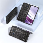ABEEL For Huawei Mate X5 Protective Case Genuine Cow Leather+PC Crocodile Texture Cover