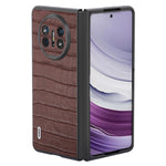 ABEEL For Huawei Mate X5 Protective Case Genuine Cow Leather+PC Crocodile Texture Cover