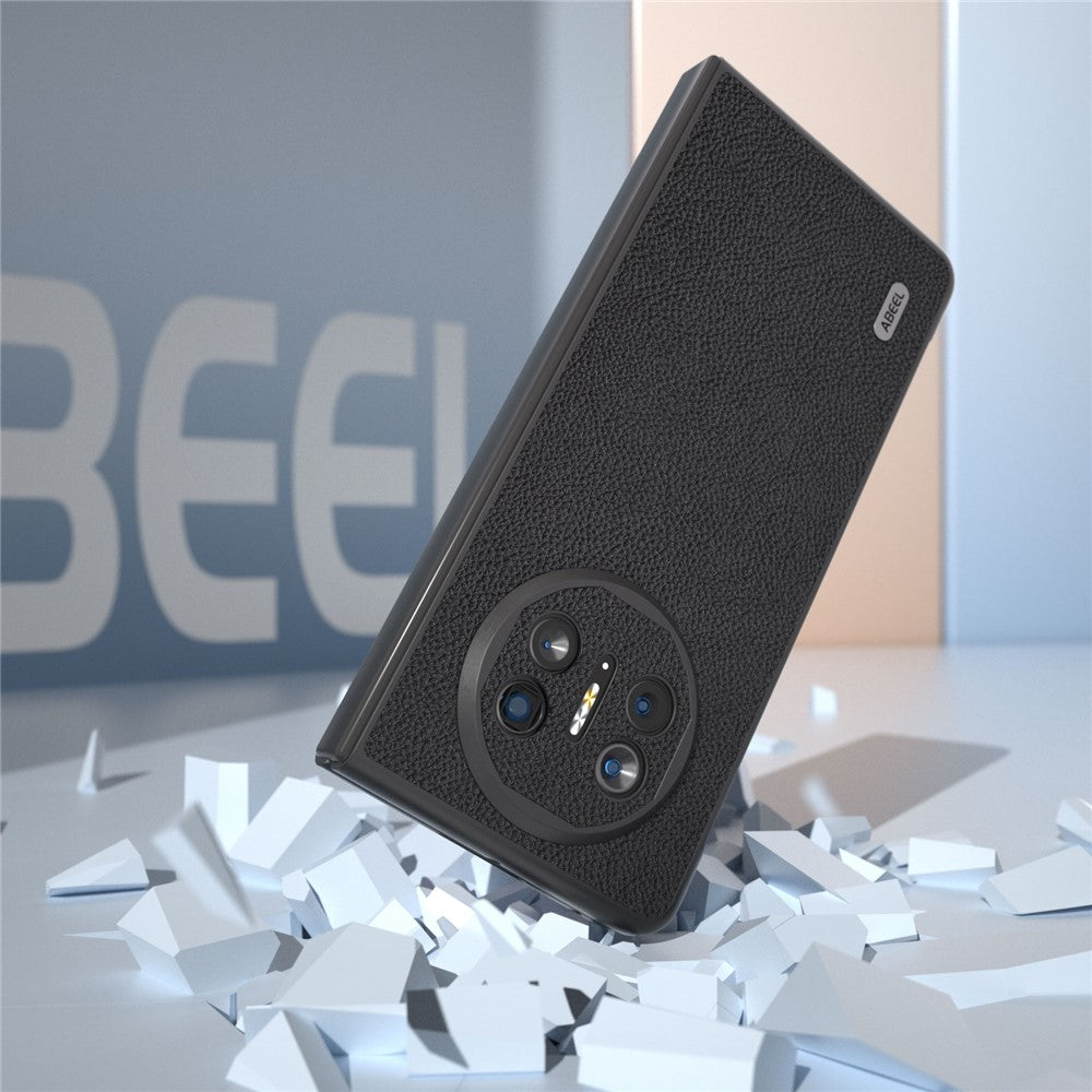 ABEEL For Huawei Mate X5 Case Genuine Cow Leather+PC Litchi Texture Phone Cover
