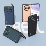 ABEEL For Huawei Mate X5 Case Genuine Cow Leather+PC Litchi Texture Phone Cover