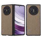 ABEEL For Huawei Mate X5 Phone Case Litchi Texture Genuine Cow Leather Back Cover