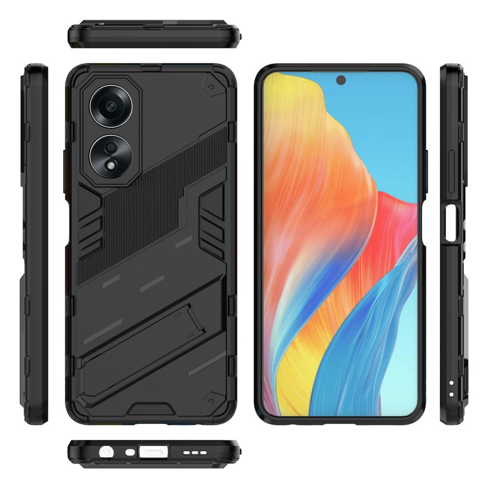 For Oppo A58 4G Cover PC+TPU Shockproof Kickstand Phone Case