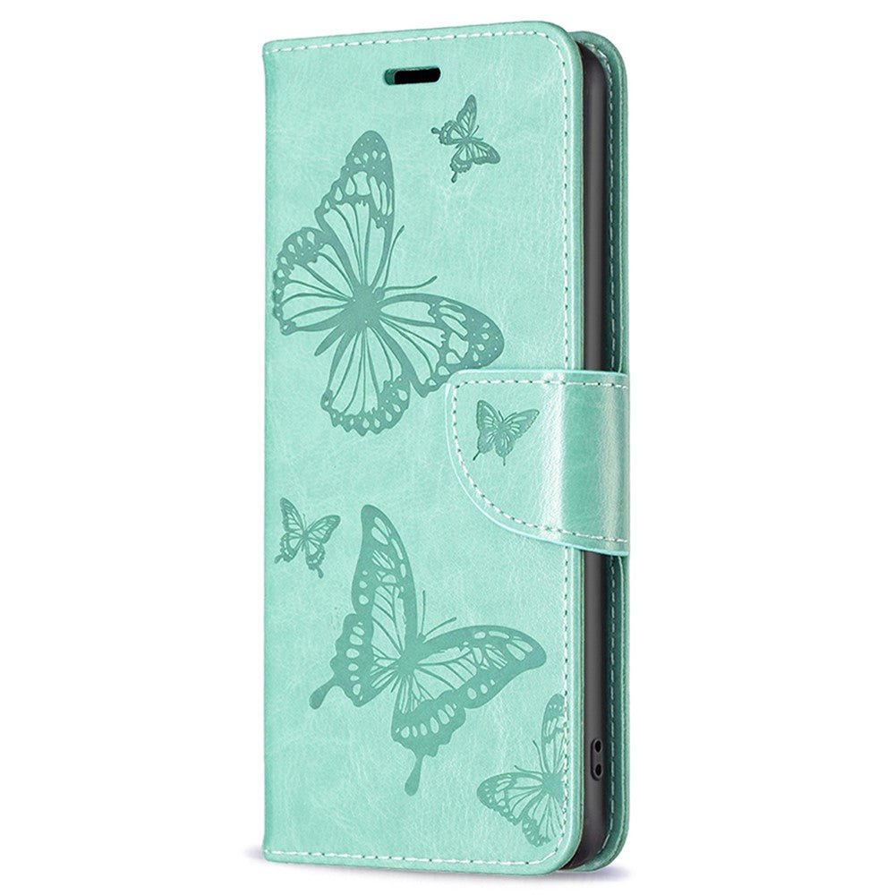 Til Samsung Galaxy A15 4G etui med sommerfuglepræg, pungomslag i PU-læder