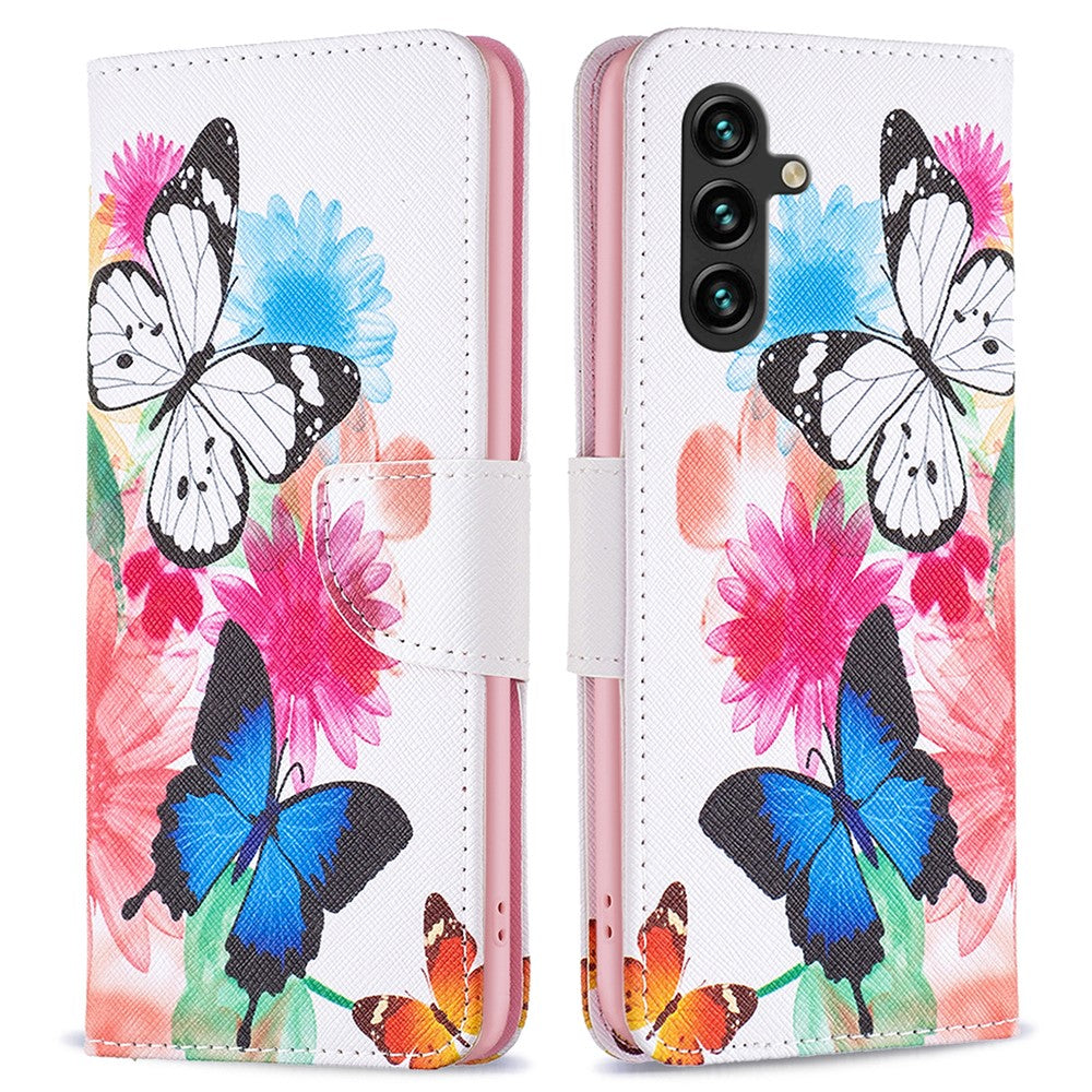 Til Samsung Galaxy A15 4G etui med mønstertryk PU-læderpung telefoncover