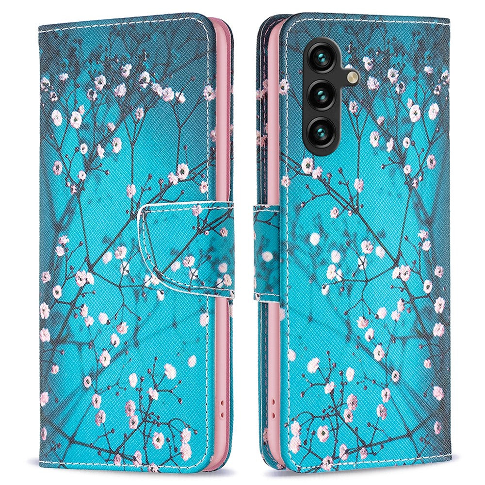 Til Samsung Galaxy A15 4G etui med mønstertryk PU-læderpung telefoncover