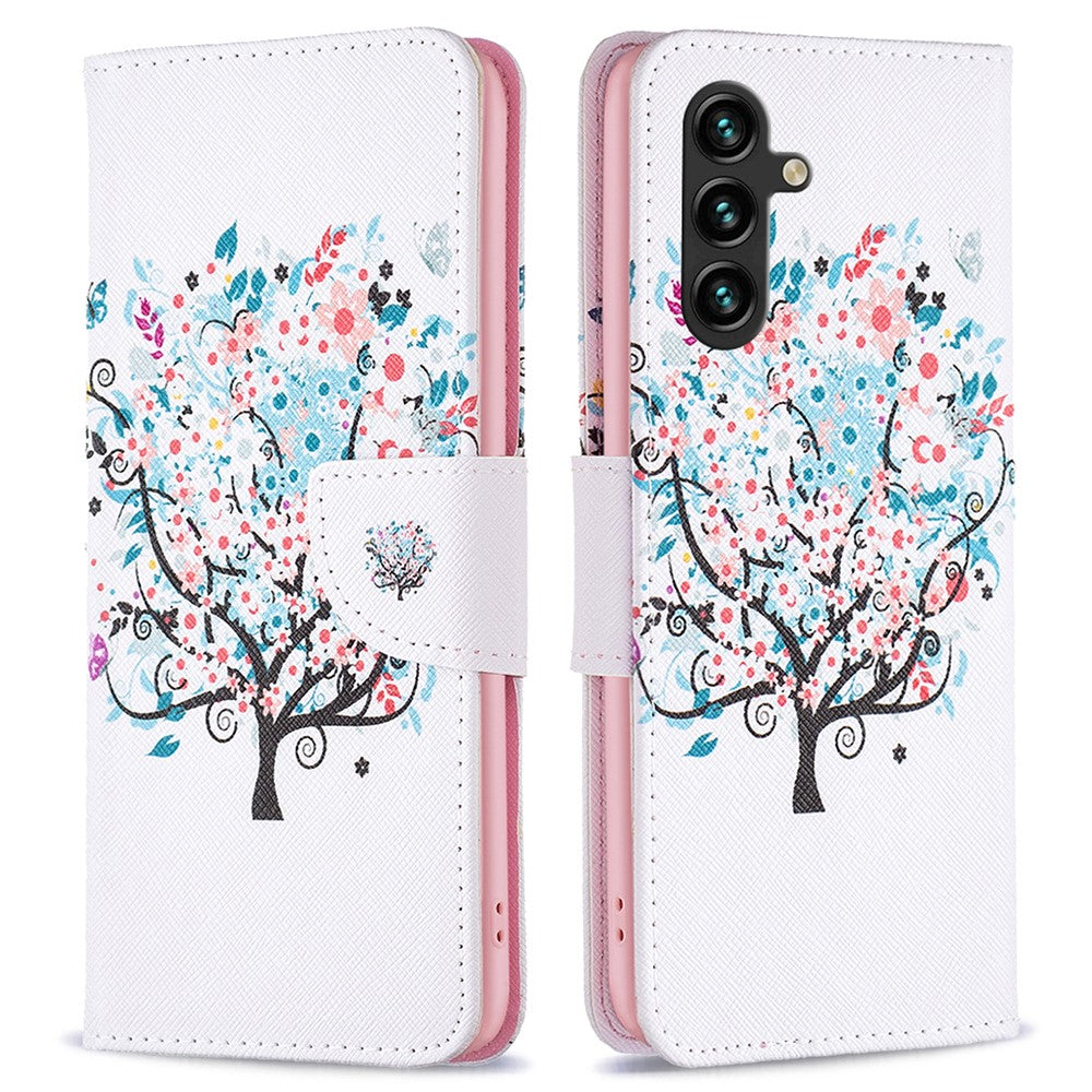 Til Samsung Galaxy A15 4G etui med mønstertryk PU-læderpung telefoncover