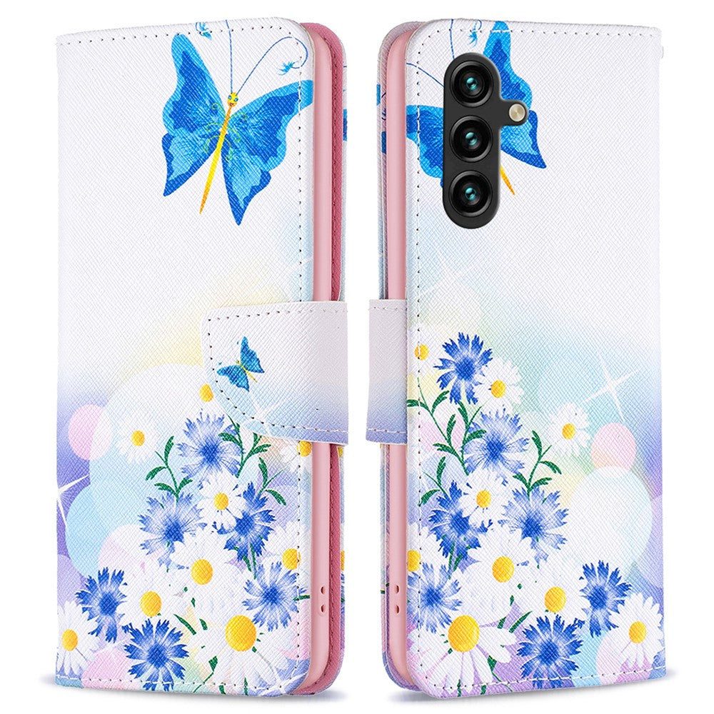 Til Samsung Galaxy A15 4G etui med mønstertryk PU-læderpung telefoncover
