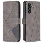 BINFEN COLOR For Samsung Galaxy A15 4G Phone Cases Wallet Stand Geometry Imprint Leather Cover