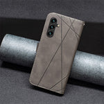 BINFEN COLOR For Samsung Galaxy A15 4G Phone Cases Wallet Stand Geometry Imprint Leather Cover