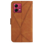 HT05 For Motorola Edge 40 Neo 5G Case PU Leather Wallet Lines Imprint Phone Cover