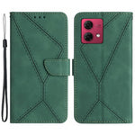 HT05 For Motorola Edge 40 Neo 5G Case PU Leather Wallet Lines Imprint Phone Cover