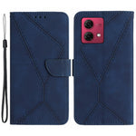 HT05 For Motorola Edge 40 Neo 5G Case PU Leather Wallet Lines Imprint Phone Cover