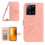 HT04 For Xiaomi 13T / 13T Pro Cover Leather Wallet Imprinted Phone Case with Shoulder Strap