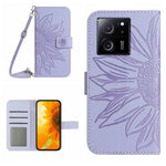 HT04 For Xiaomi 13T / 13T Pro Cover Leather Wallet Imprinted Phone Case with Shoulder Strap