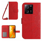HT04 For Xiaomi 13T / 13T Pro Cover Leather Wallet Imprinted Phone Case with Shoulder Strap