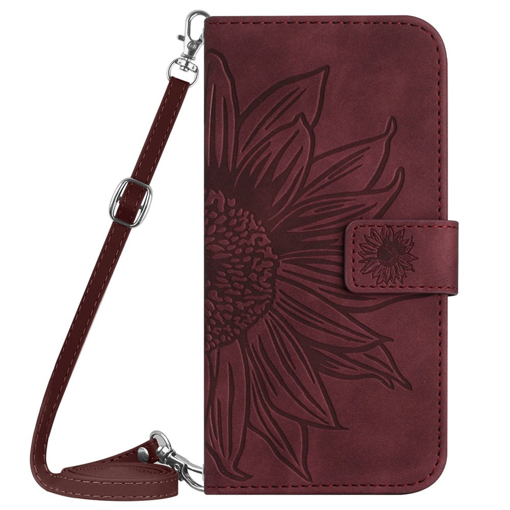 HT04 For Xiaomi 13T / 13T Pro Cover Leather Wallet Imprinted Phone Case with Shoulder Strap