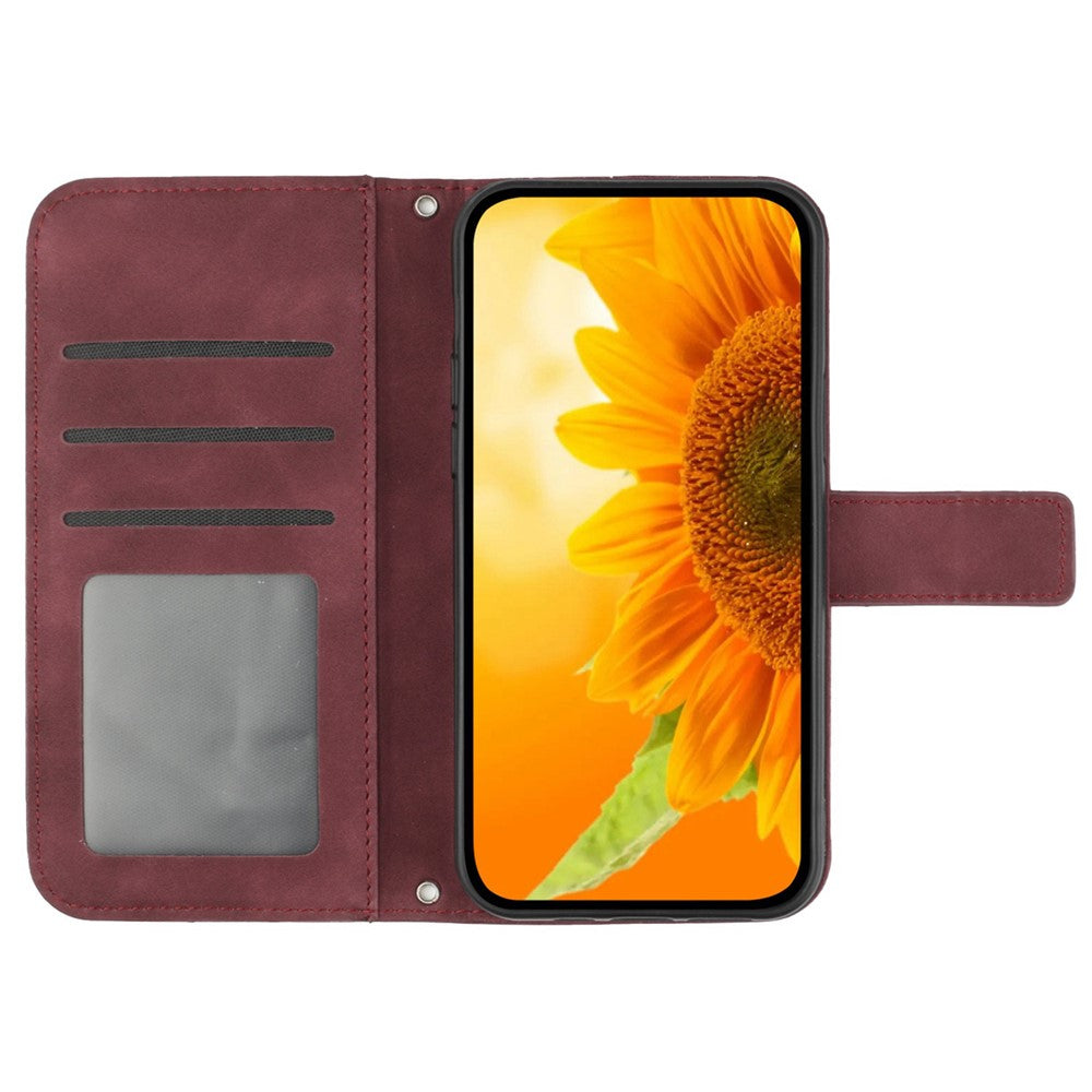 HT04 For Xiaomi 13T / 13T Pro Cover Leather Wallet Imprinted Phone Case with Shoulder Strap