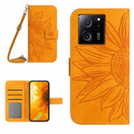 HT04 For Xiaomi 13T / 13T Pro Cover Leather Wallet Imprinted Phone Case with Shoulder Strap