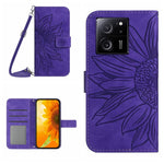 HT04 For Xiaomi 13T / 13T Pro Cover Leather Wallet Imprinted Phone Case with Shoulder Strap
