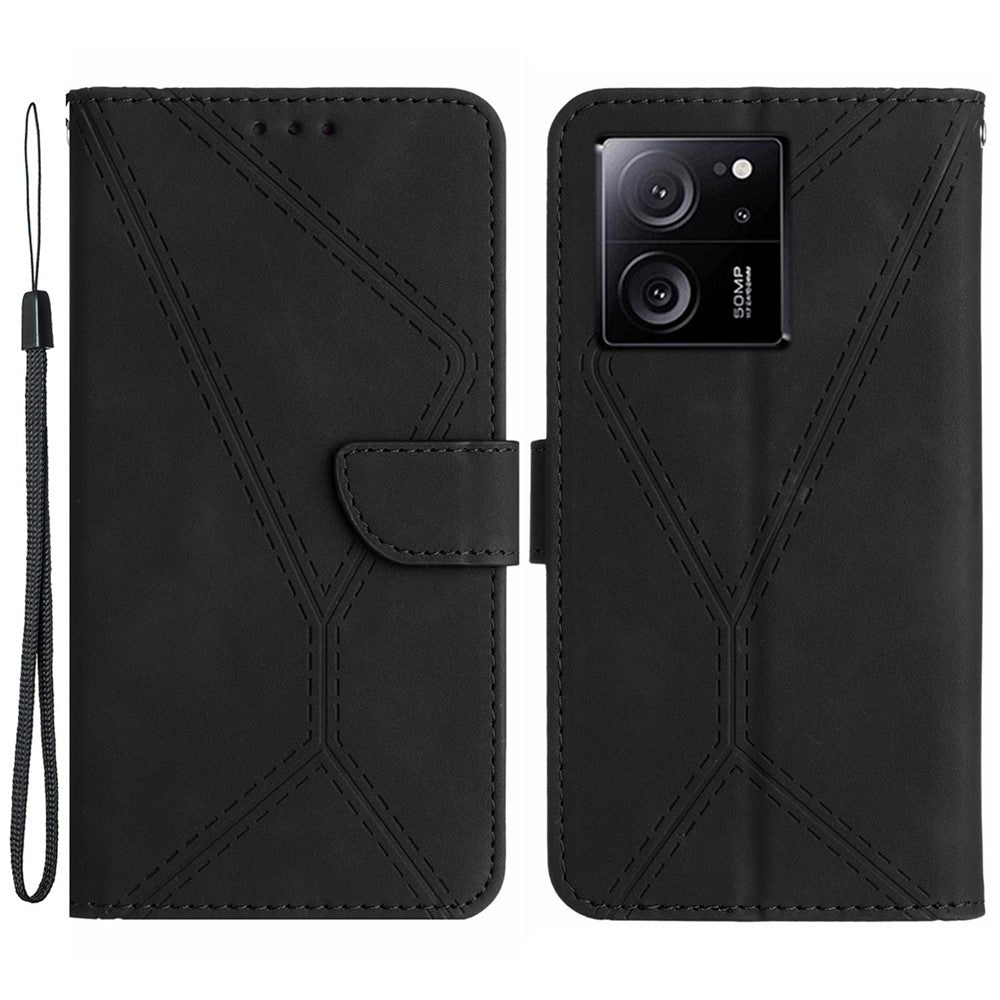 HT05 For Xiaomi 13T / 13T Pro Case Imprinted PU Leather Wallet Phone Stand Cover