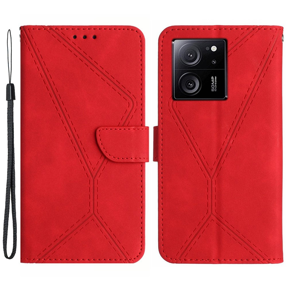 HT05 For Xiaomi 13T / 13T Pro Case Imprinted PU Leather Wallet Phone Stand Cover