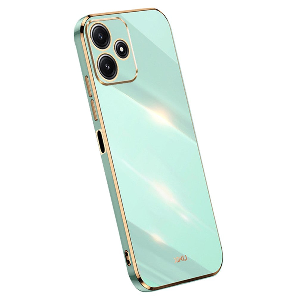XINLI För Xiaomi Redmi Note 12R 5G Skal Elektropläterad Guldkant TPU mobil Baksida