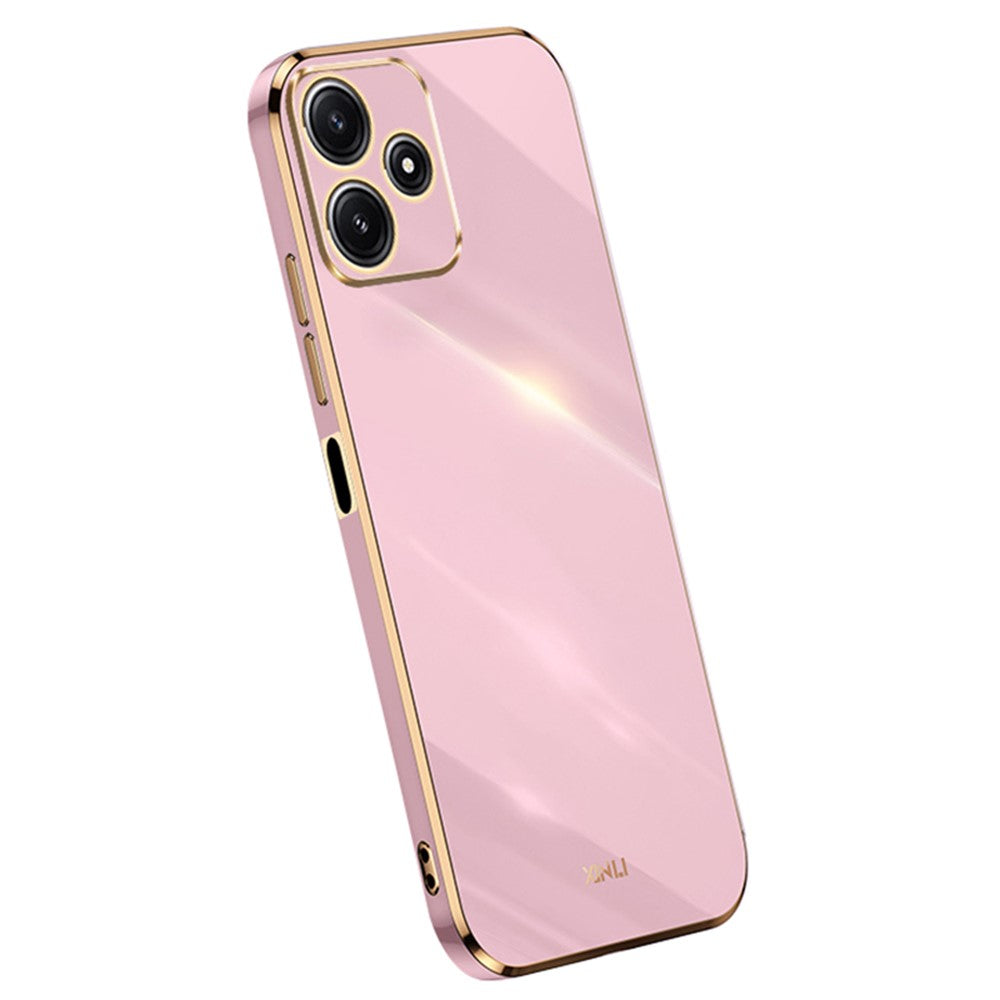 XINLI För Xiaomi Redmi Note 12R 5G Skal Elektropläterad Guldkant TPU mobil Baksida