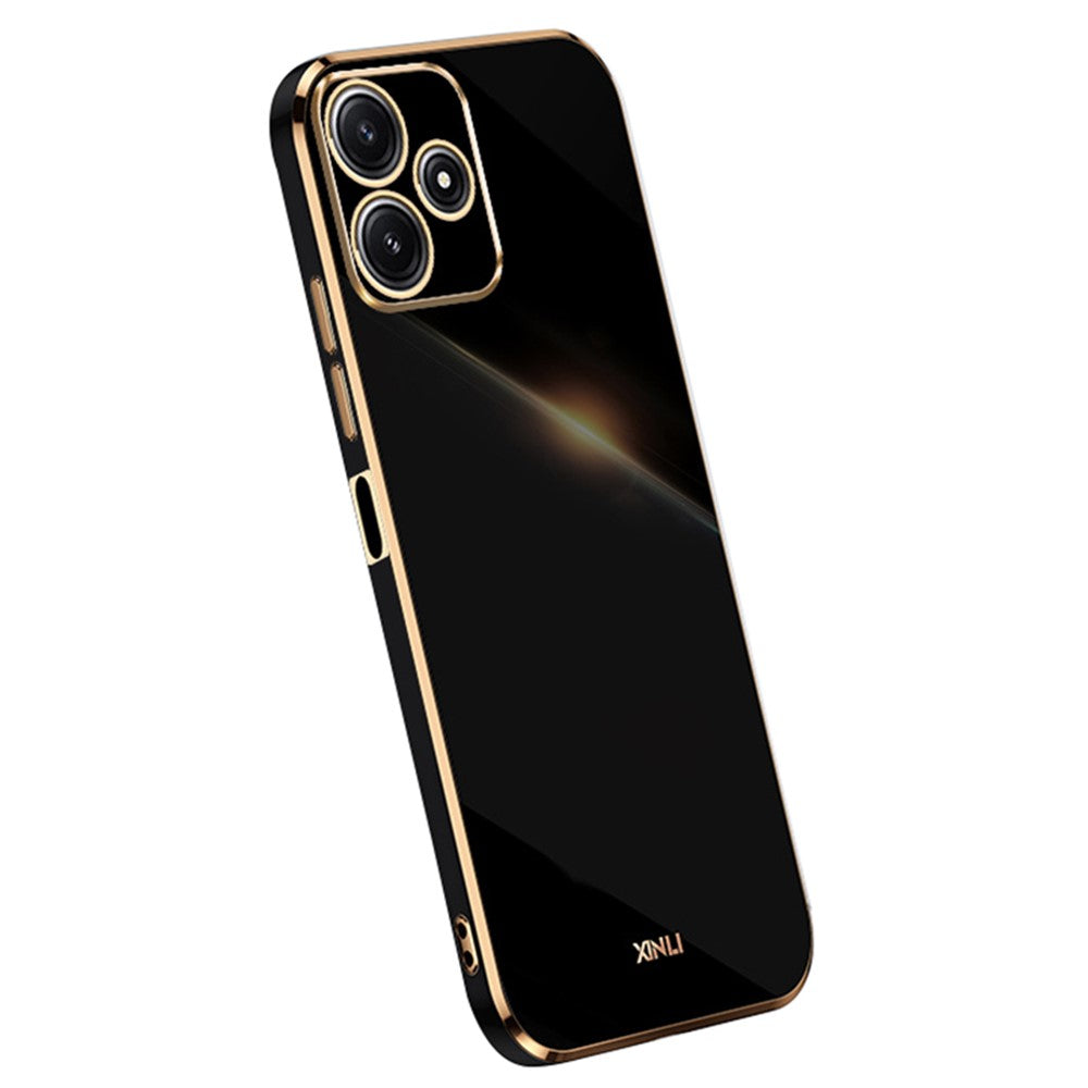 XINLI För Xiaomi Redmi Note 12R 5G Skal Elektropläterad Guldkant TPU mobil Baksida