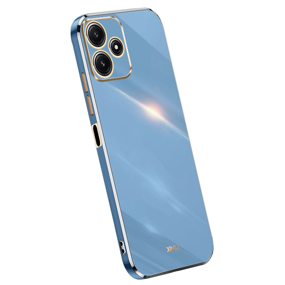 XINLI För Xiaomi Redmi Note 12R 5G Skal Elektropläterad Guldkant TPU mobil Baksida