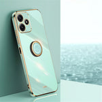 XINLI För Xiaomi Redmi Note 12R 5G TPU-skydd Elektropläterat mobilskal med ringstativ