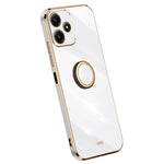 XINLI För Xiaomi Redmi Note 12R 5G TPU-skydd Elektropläterat mobilskal med ringstativ