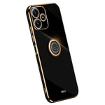 XINLI För Xiaomi Redmi Note 12R 5G TPU-skydd Elektropläterat mobilskal med ringstativ