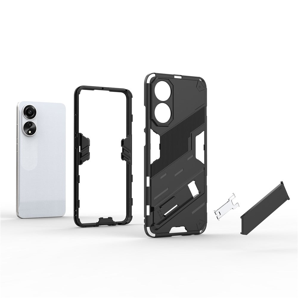 Oppo A78 4G-skal PC+TPU Stativ Fallsäkert mobilskal
